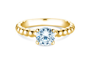 Verlobungsring Classic Beads in 14K Gelbgold mit Labordiamant 1,00ct E/VS