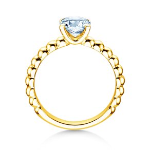 Verlobungsring Classic Beads in 14K Gelbgold mit Labordiamant 1,00ct E/VS