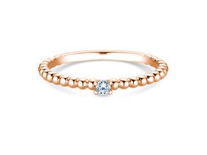 Verlobungsring Classic Beads in 14K Roségold mit Diamant 0,05ct G/SI