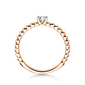 Verlobungsring Classic Beads in 14K Roségold mit Labordiamant 0,15ct E/VS
