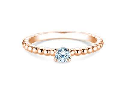 Verlobungsring Classic Beads in 9K Roségold mit Diamant 0,25ct H/SI