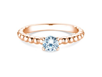 Verlobungsring Classic Beads in 14K Roségold mit Diamant 0,50ct H/SI