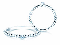 Verlobungsring Classic Beads in Silber 925/- mit Diamant 0,05ct G/SI