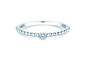 Verlobungsring Classic Beads in Silber 925/- mit Diamant 0,05ct H/SI