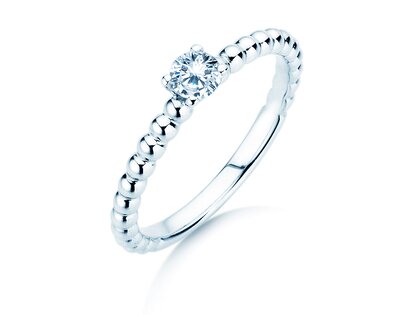 Verlobungsring Classic Beads in Silber 925/- mit Diamant 0,05ct H/SI