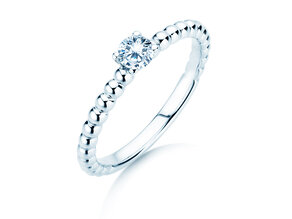 Verlobungsring Classic Beads in Silber 925/- mit Diamant 0,05ct H/SI