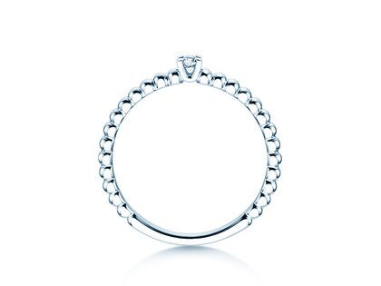 Verlobungsring Classic Beads in Silber 925/- mit Diamant 0,05ct H/SI