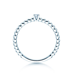 Verlobungsring Classic Beads in Silber 925/- mit Diamant 0,05ct H/SI