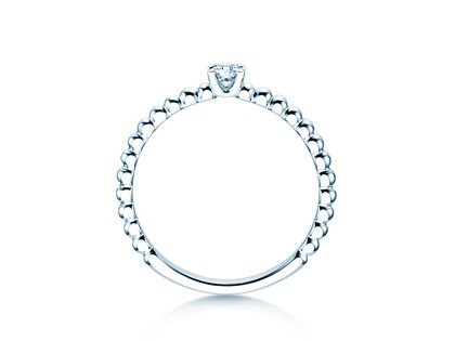 Verlobungsring Classic Beads in Silber 925/- mit Diamant 0,10ct H/SI