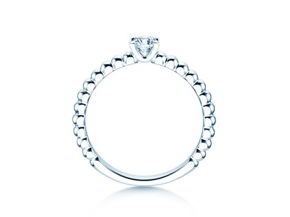 Verlobungsring Classic Beads in 9K Weißgold mit Diamant 0,25ct H/SI