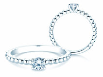 Verlobungsring Classic Beads in 14K Weißgold mit Diamant 0,30ct G/SI