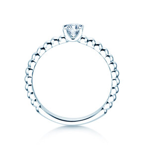 Verlobungsring Classic Beads in 9K Weißgold mit Diamant 0,30ct H/SI