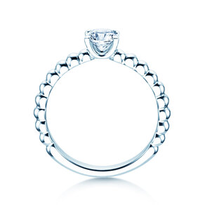 Verlobungsring Classic Beads in 9K Weißgold mit Labordiamant 0,50ct E/VS