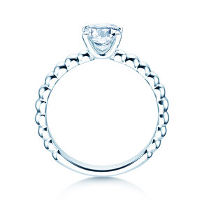 Verlobungsring Classic Beads in 14K Weißgold mit Labordiamant 0,75ct E/VS