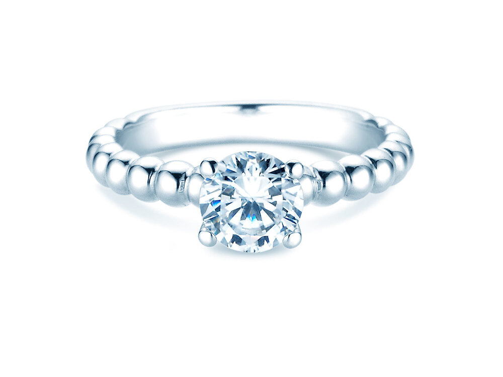 Verlobungsring Classic Beads in Platin 950/- mit Diamant 2,50ct G/SI
