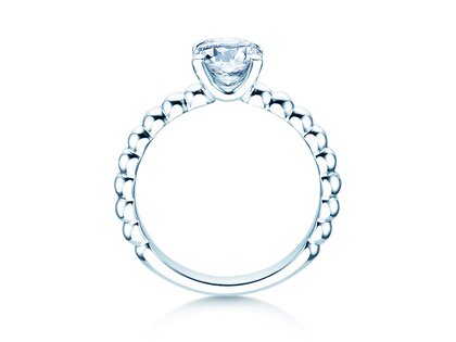 Verlobungsring Classic Beads in 9K Weißgold mit Diamant 1,00ct D/IF