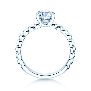Verlobungsring Classic Beads in 9K Weißgold mit Diamant 1,00ct D/IF