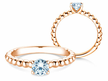 Verlobungsring Classic Beads in 9K Weißgold mit Diamant 0,50ct H/SI