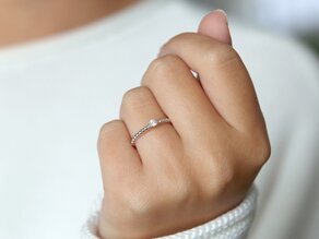 Verlobungsring Classic Beads in Silber 925/- mit Diamant 0,10ct H/SI