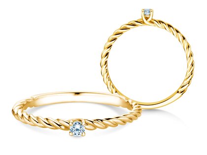 Verlobungsring Classic Loop in 14K Gelbgold mit Diamant 0,05ct H/SI