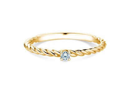 Verlobungsring Classic Loop in 14K Gelbgold mit Diamant 0,05ct H/SI