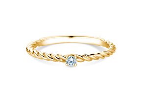 Verlobungsring Classic Loop in 14K Gelbgold mit Diamant 0,05ct H/SI