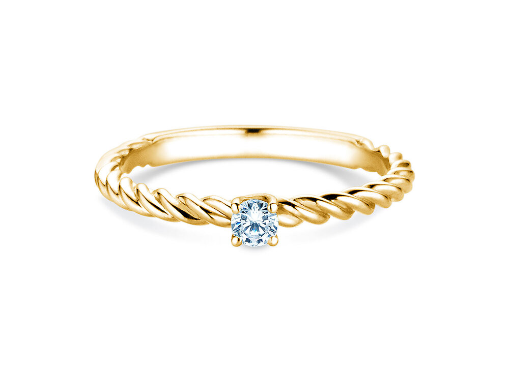 Verlobungsring Classic Loop in 14K Gelbgold mit Diamant 0,10ct G/SI