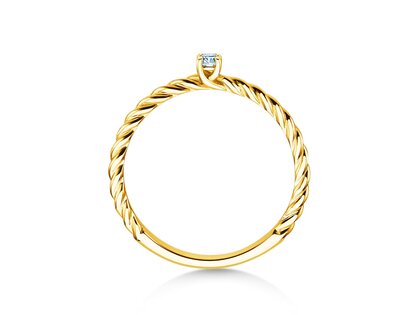 Verlobungsring Classic Loop in 14K Gelbgold mit Diamant 0,05ct H/SI