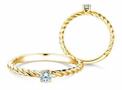 Verlobungsring Classic Loop in 9K Gelbgold mit Diamant 0,10ct G/SI