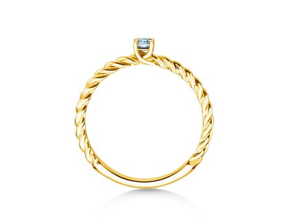 Verlobungsring Classic Loop in 9K Gelbgold mit Diamant 0,10ct H/SI