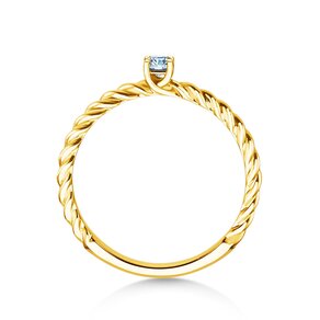 Verlobungsring Classic Loop in 9K Gelbgold mit Diamant 0,10ct H/SI