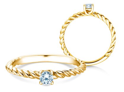 Verlobungsring Classic Loop in 18K Gelbgold mit Labordiamant 0,15ct E/VS