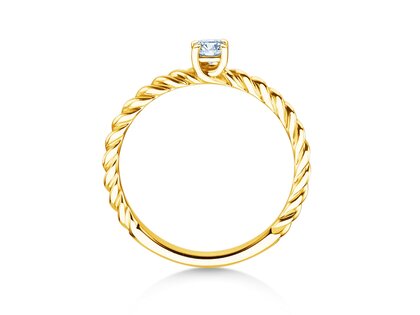 Verlobungsring Classic Loop in 9K Gelbgold mit Diamant 0,15ct H/SI