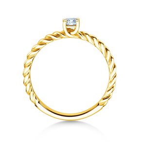 Verlobungsring Classic Loop in 9K Gelbgold mit Diamant 0,15ct H/SI