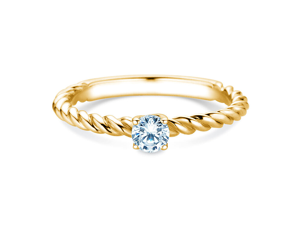Verlobungsring Classic Loop in 18K Gelbgold mit Labordiamant 0,25ct E/VS