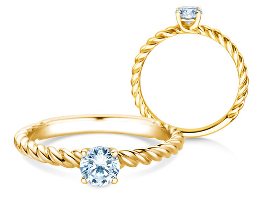 Verlobungsring Classic Loop in 9K Gelbgold mit Diamant 0,30ct H/SI