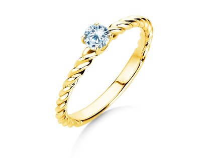 Verlobungsring Classic Loop in 14K Gelbgold mit Labordiamant 0,25ct E/VS