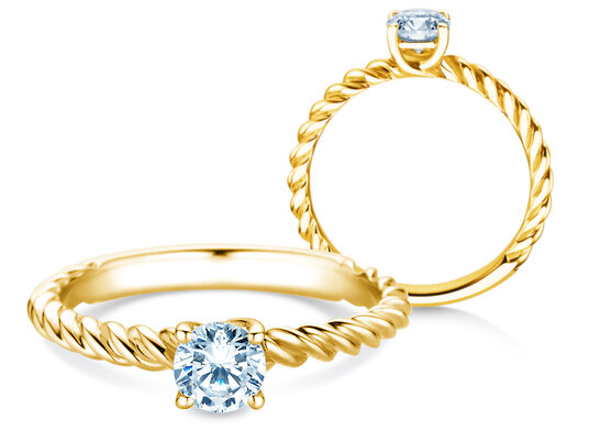 Verlobungsring Classic Loop in 18K Gelbgold mit Diamant 0,60ct H/SI