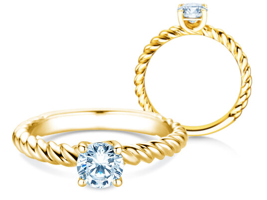 Verlobungsring Classic Loop in 14K Gelbgold mit Labordiamant 0,75ct E/VS