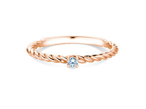 Verlobungsring Classic Loop in 9K Roségold mit Diamant 0,05ct G/SI