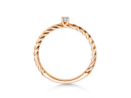 Verlobungsring Classic Loop in 9K Roségold mit Diamant 0,05ct G/SI