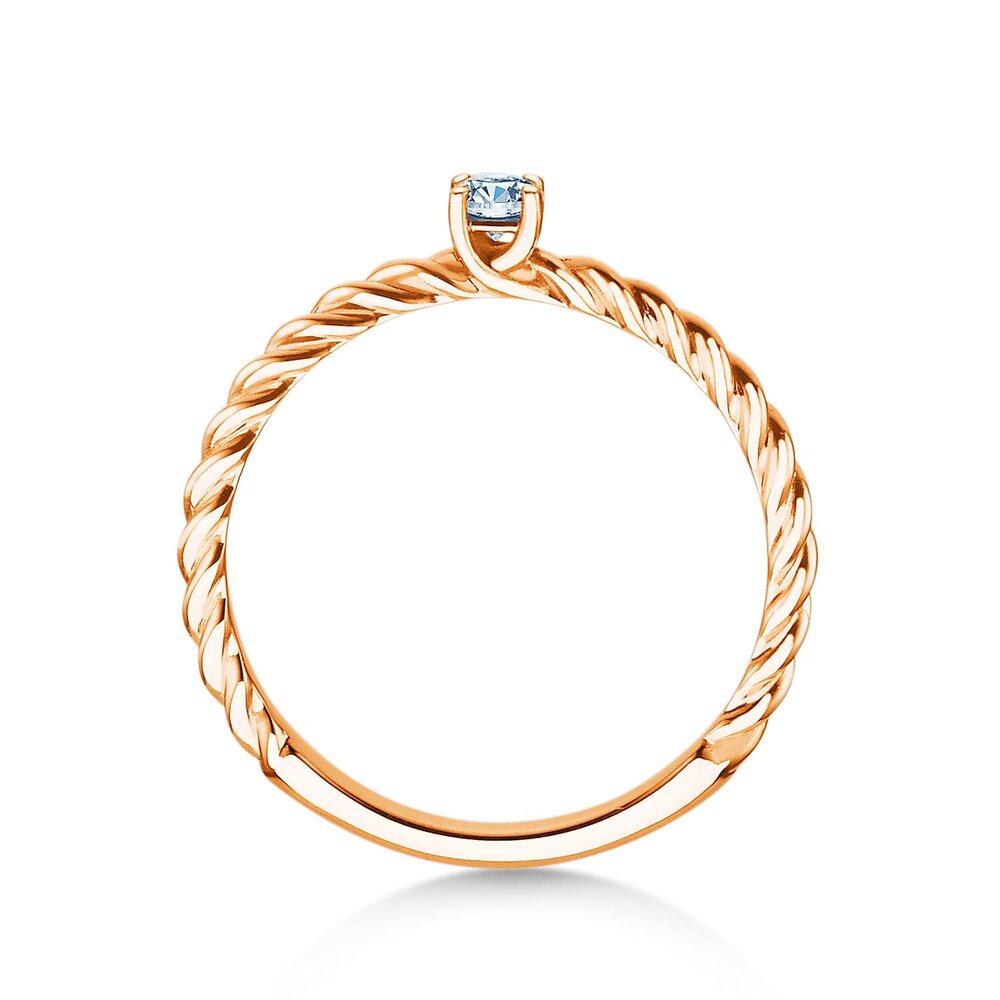 Verlobungsring Classic Loop in 9K Roségold mit Diamant 0,10ct G/SI
