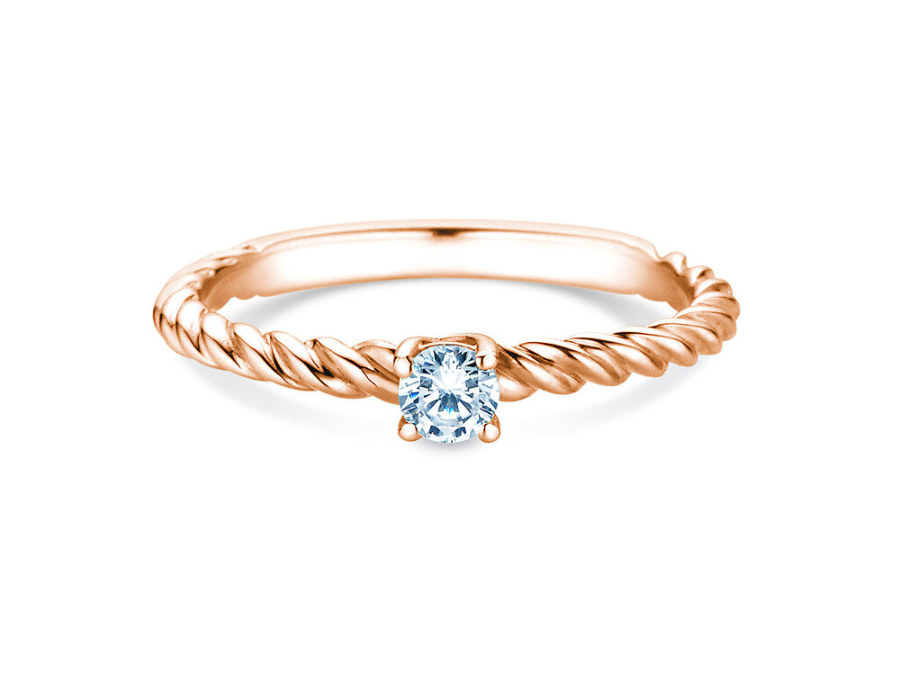 Verlobungsring Classic Loop in 18K Roségold mit Labordiamant 0,15ct D/IF