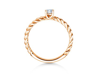 Verlobungsring Classic Loop in 9K Roségold mit Labordiamant 0,15ct E/VS