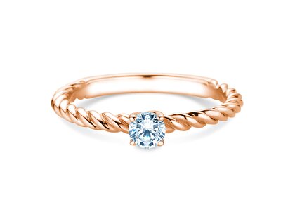Verlobungsring Classic Loop in 9K Roségold mit Diamant 0,25ct H/SI