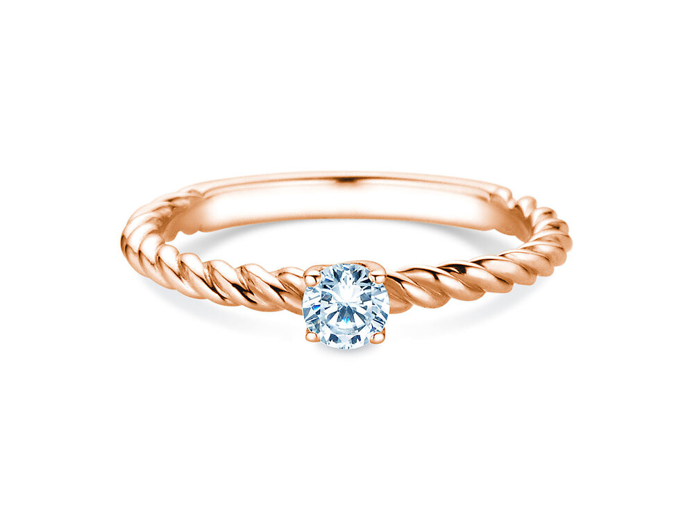 Verlobungsring Classic Loop in 14K Roségold mit Diamant 0,25ct G/SI