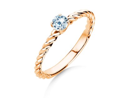 Verlobungsring Classic Loop in 9K Roségold mit Diamant 0,25ct H/SI