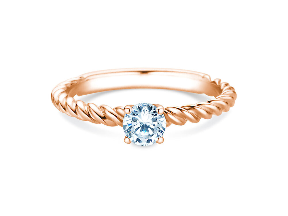 Verlobungsring Classic Loop in 9K Roségold mit Diamant 0,30ct G/SI