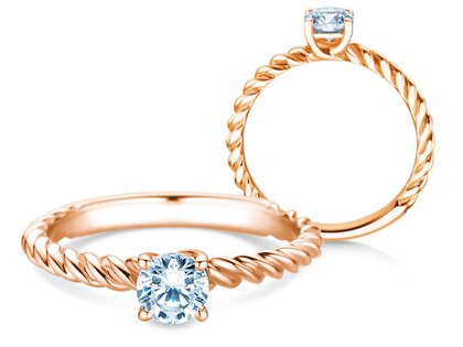 Verlobungsring Classic Loop in 9K Roségold mit Diamant 0,50ct H/SI