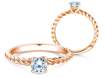 Verlobungsring Classic Loop in 9K Roségold mit Labordiamant 0,50ct